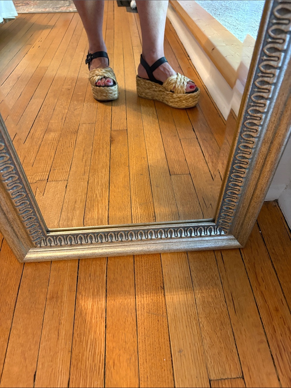 M. Gemi The Tessa Raffia Shoe. Natural raffia with black top and trim. - Picture 3 of 11